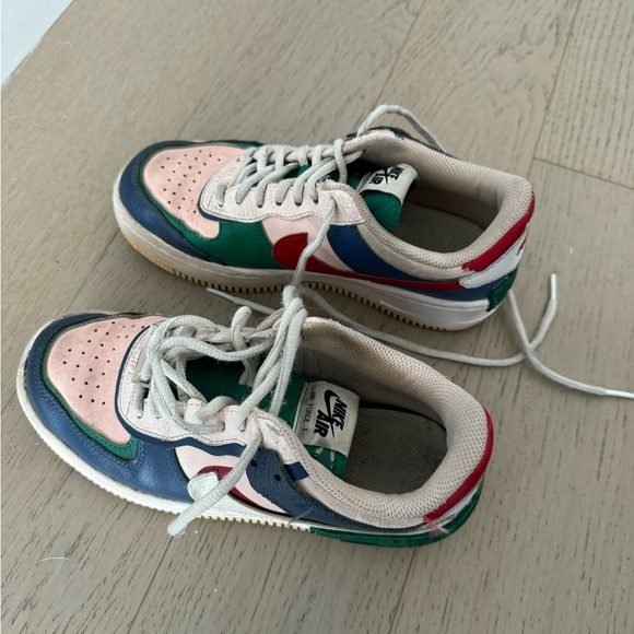 Nike Air Force 1 Low Green Pink Blue Shadow - Picture 4 of 8